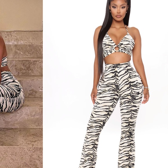 Fashion Nova Zebra Halter Set - Picture 7 of 7